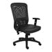 A Boss black office chair with a mesh back.