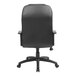 A Boss black leather high-back office chair with polypropylene loop arms.