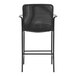 A Boss black mesh and vinyl counter stool with metal frame and backrest.