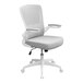 A Boss white office chair with arms.