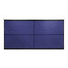 Navy blue PVC mesh privacy fence screen with black trim.