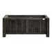 A NatraHedge wooden planter box with a black finish.