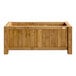 A NatraHedge wooden planter box with a rectangular top and wooden handles.