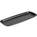 A black rectangular Sabert catering tray with a handle.