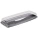 A black plastic catering tray with a handle.