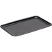 A black rectangular Sabert Mozaik catering tray with a handle.