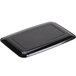 A black Sabert Mozaik rectangular catering tray with a clear lid.