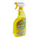 A bottle of Simple Green Lemon Scent Concentrated Cleaner and Degreaser with yellow liquid.