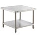 A Regency stainless steel mixer table with undershelf.
