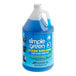 A blue jug of Simple Green concentrated glass cleaner with a white label.