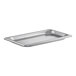 A close-up of a Vollrath stainless steel steam table pan on a counter.
