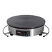 A Krampouz electric crepe maker with a black and silver design.
