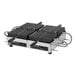 A Krampouz Liege style double Belgian waffle maker with four plates.