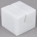 An American Metalcraft white marble cube card holder.