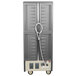 A gray Metro C5 holding and proofing cabinet with a clear door.