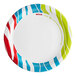 A Solo AnyDay paper plate with a colorful wavy stripe design.