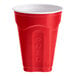 A Solo Squared red plastic cup with a white rim.