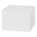 A white metal cube display stand.