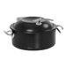 A black Chafer Industries 5QT pot with a lid.