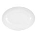 A white oval platter with a curved edge.