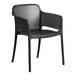 A black stone resin arm chair by Lancaster Table & Seating.