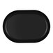 A black oval Cal-Mil melamine platter.