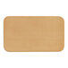 A rectangular brown Cal-Mil faux wood serving board.