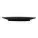 A black Cal-Mil melamine coupe plate with a rim.