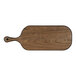 A Cal-Mil walnut wooden serving board with a handle.