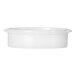 A white oval Cal-Mil melamine bowl with handles.