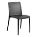 A black resin side chair by Lancaster Table & Seating.