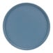 A close-up of a Cal-Mil Stone Blue low rim melamine plate.