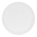 A Cal-Mil white melamine plate with a narrow white rim.