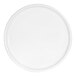 A close up of a Cal-Mil white melamine plate with a rolled rim.