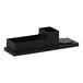 A black plastic rectangular Cal-Mil coffee station organizer tray.