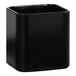 A black square Cal-Mil Hudson melamine crock with a lid.