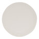 A Cal-Mil ivory melamine coupe plate with a round white border.