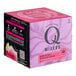 A box of Q Mixers Hibiscus Ginger Beer cans with pink and purple packaging on a white background.