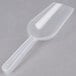 A clear plastic Fineline utility and ice scoop with a handle.