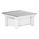 A white rectangular metal chafer alternative with metal rods inside.