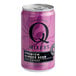 A close-up of a purple Q Mixers Premium Ginger Beer can.