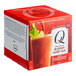 A red and white Q Mixers Premium Bloody Mary Mix box with liquid inside.