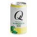 A close-up of a white Q Mixers Premium Margarita Mix can with a yellow and white label. The label shows a lime.