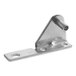 An Avantco stainless steel top hinge bracket with screws.