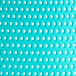 A close up of a blue plastic Lancaster Table & Seating Rio side chair with holes in the seat.