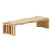 A wooden display stand with holes on the sides.