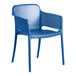 A blue resin arm chair by Lancaster Table & Seating.