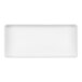 A white rectangular raised rim serving bowl.