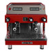 A red and silver Astra Mega II automatic espresso machine.