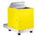A yellow automatic milk and beverage steamer with two wands and a stainless steel base.